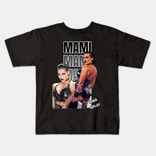 Rhea Ripley WWE Mami Shirt Kids T-Shirt by Kindly Wicked